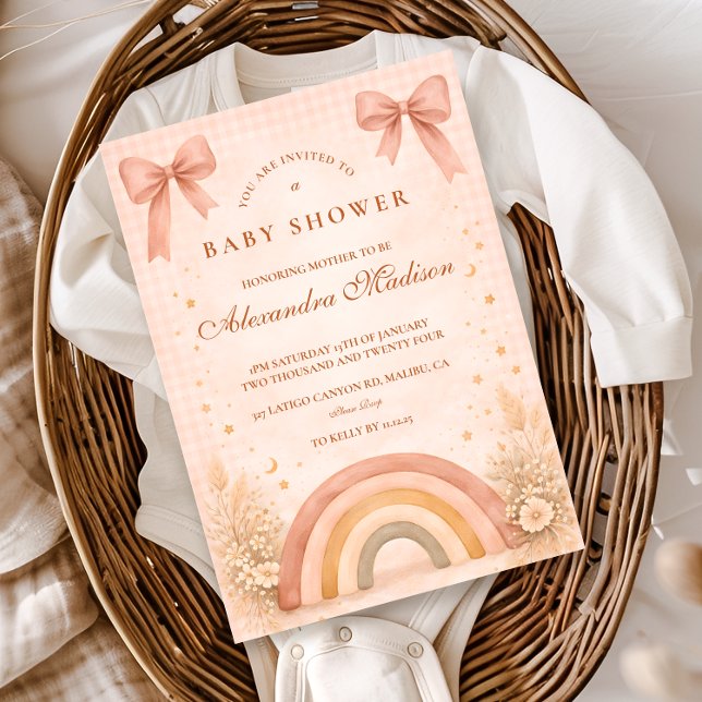 Invitación Terracotta Boho Rainbow Baby Shower Baby Shower (Subido por el creador)