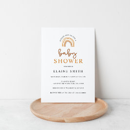 Invitación Terracotta Boho Rainbow Gender Neutral Baby Shower