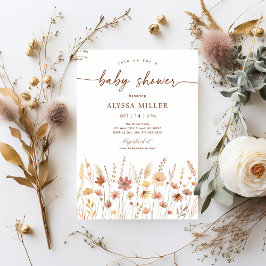 Invitación Terracotta Boho Wildflower Baby Shower