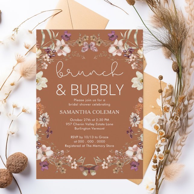 Invitación Terracotta Boho Wildflower Bridal Shower Brunch (Subido por el creador)