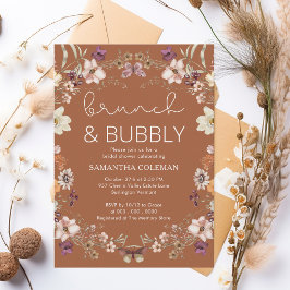 Invitación Terracotta Boho Wildflower Bridal Shower Brunch
