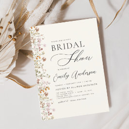 Invitación Terracotta Boho Wildflower Bridal Shower Elegante
