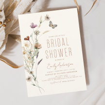 Terracotta Boho Wildflower Bridal Shower Elegante