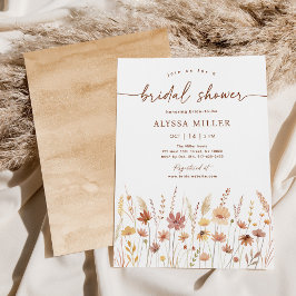 Invitación Terracotta Boho Wildflower Ducha de novias