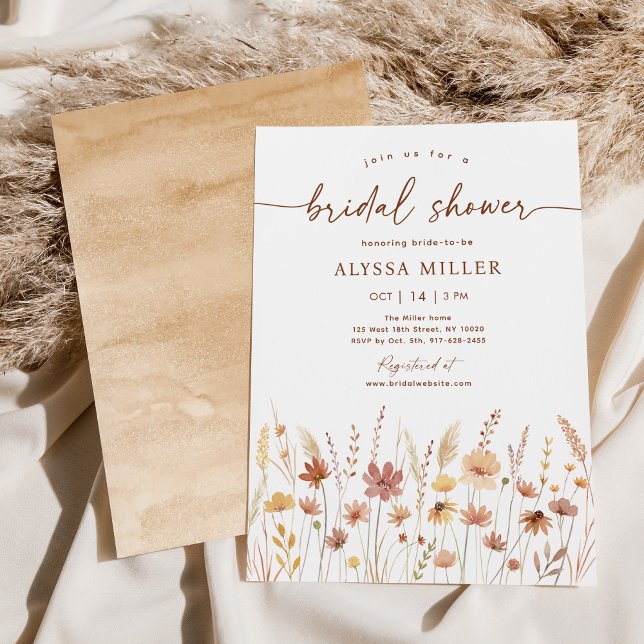 Invitación Terracotta Boho Wildflower Ducha de novias (Subido por el creador)