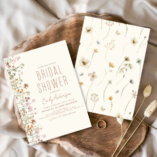 Invitación Terracotta Boho Wildflower Ducha de novias