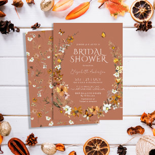 Invitación Terracotta Boho Wildflowers Ducha de novias