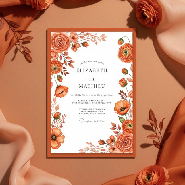 Invitación Terracotta Botanical Autumn Wedding (Subido por el creador)