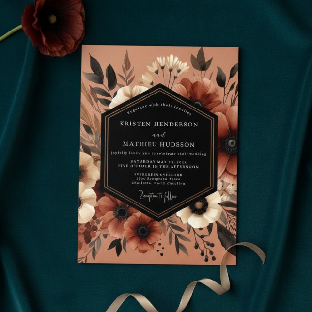 Invitación Terracotta Botanical Moody Wedding (Subido por el creador)