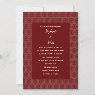 Invitación Terracotta Burgundy Red Floral Boho Boda