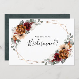 Invitación Terracotta Burgundy Serás Mi Novia