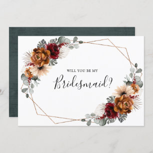 Invitación Terracotta Burgundy Serás Mi Novia