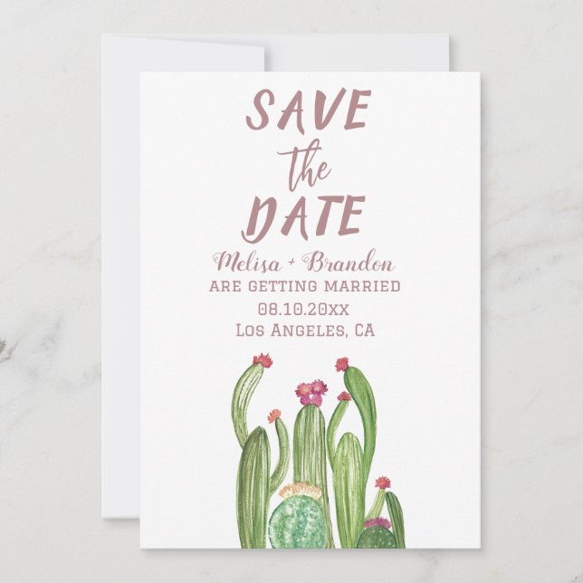 Invitación Terracotta Cactus Desert Arizona Boda ruso (Anverso)