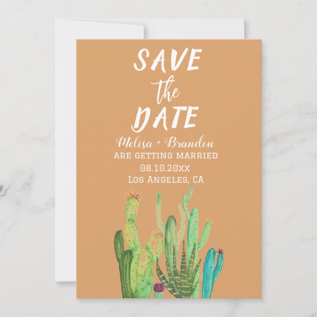 Invitación Terracotta Cactus Desert Arizona Boda ruso (Anverso)