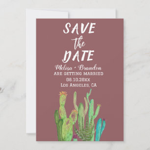 Invitación Terracotta Cactus Desert Arizona Boda ruso