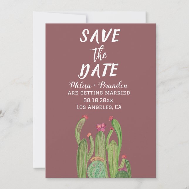 Invitación Terracotta Cactus Desert Arizona Boda ruso (Anverso)