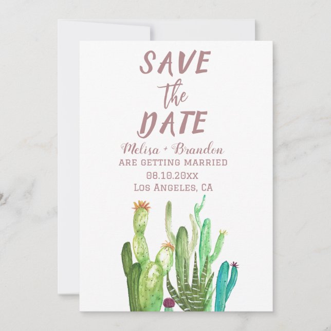 Invitación Terracotta Cactus Desert Arizona Boda ruso (Anverso)