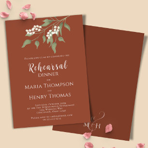 Invitación Terracotta Calligraphy Ampersand Greenery Floral