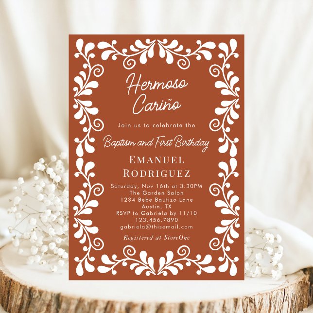 Invitación Terracotta Cielito Lindo Bautismo y Primer Cumplea (Subido por el creador)