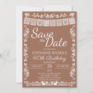 Invitación Terracotta Cielito Lindo Cumpleaños 40 Save the Da