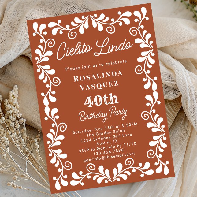 Invitación Terracotta Cielito Lindo México 40 cumpleaños (Subido por el creador)