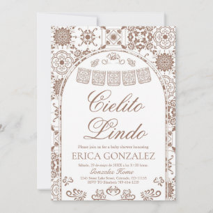 Invitación Terracotta Cielito Lindo Papel Picado Baby Shower