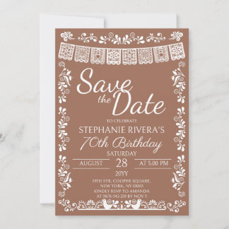 Invitación Terracotta Cielito Lindo Save the Date 70 Cumpleañ