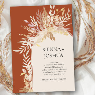 Invitación Terracotta Cream Elegante Boda del Arco Botánico