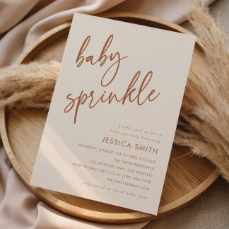 Invitación Terracotta Elegant Minimal Baby Sprinkle