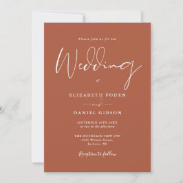 Invitación Terracotta Elegant Modern Script Boda