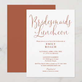 Invitación Terracotta Elegant Script Bridesmaids Luncheon
