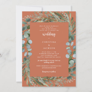 Invitación Terracotta Eucalyptus Boda Botánico III