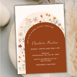 Invitación Terracotta Fall Boho Wildflower Arch Baby Shower