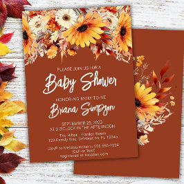 Invitación Terracotta Fall Floral Baby Shower