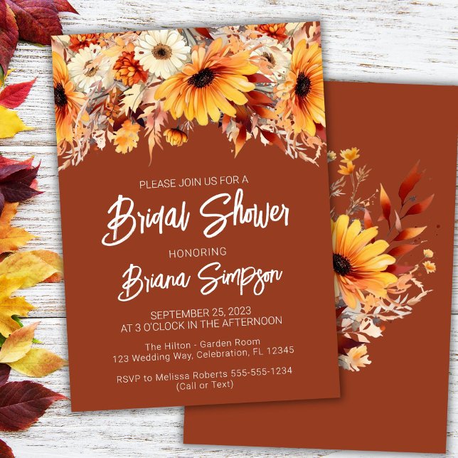 Invitación Terracotta Fall Floral Bridal Shower (Subido por el creador)