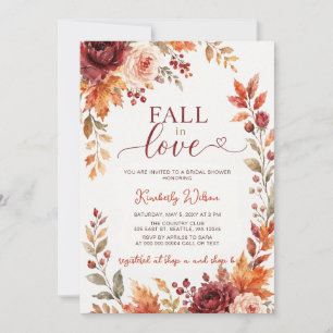 Invitación Terracotta Fall in Love Floral Otoño Despedida de