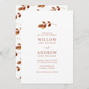 Invitación Terracotta Fall Wedding