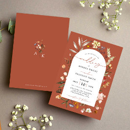Invitación Terracotta Fall Wildflower Boho Garden Wedding