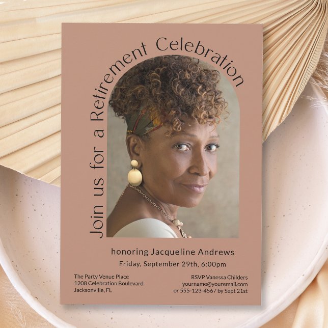 Invitación Terracotta Fiesta de Jubilación de Arco Fotográfic (Available as printed and paperless digital download!)