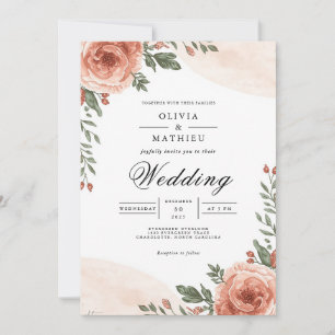 Invitación Terracotta Floral Arch Romance Boda