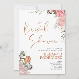 Invitación Terracotta Floral Boho Bridal Shower
