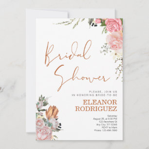Invitación Terracotta Floral Boho Bridal Shower