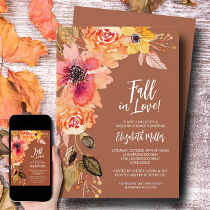 Invitación Terracotta Floral Bridal Shower