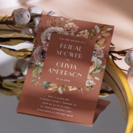 Invitación Terracotta Floral Bridal Shower | Boho cae en Rusi