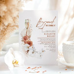 Invitación Terracotta Floral Brunch and Bubbly Bridal Shower<br><div class="desc">Orquídeas blancas,  flores botánicas de terracota,  pampas pasto y plantas exóticas secas boho invitaciones a la ducha de novias - Brunch y Bubbly</div>