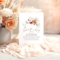 Terracotta Floral Cute Moderno Boho Baby Shower