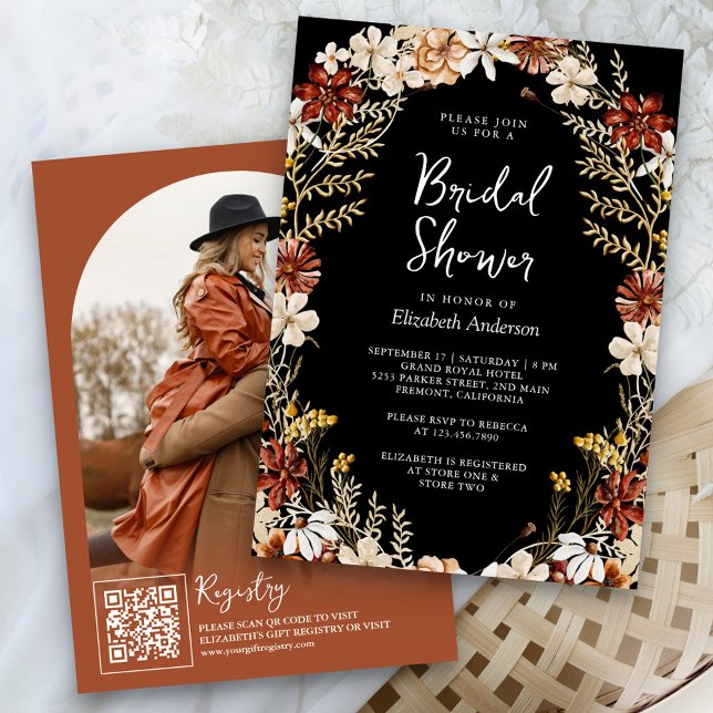 Invitación Terracotta Floral Flor silvestre ducha de novia ne (Subido por el creador)