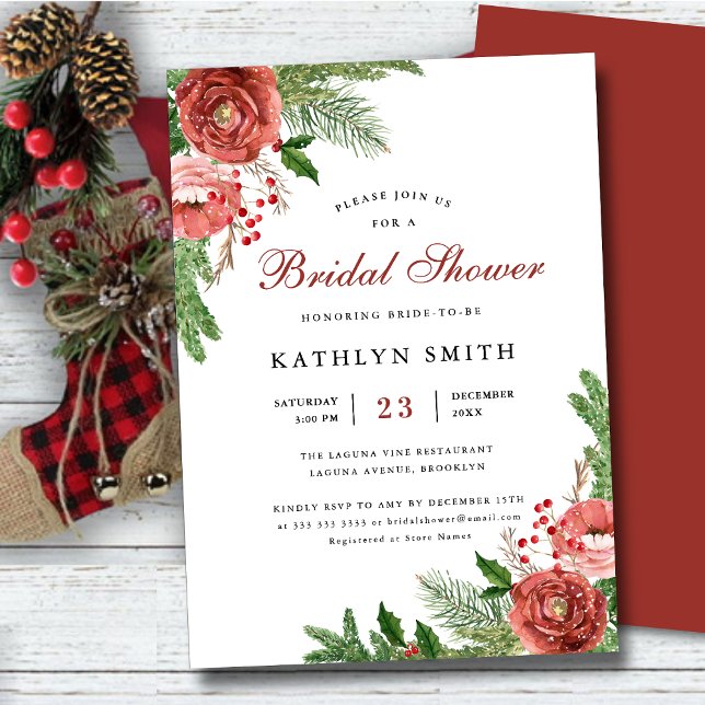 Invitación Terracotta Floral Pino Bough Foliage Ducha de novi (Subido por el creador)
