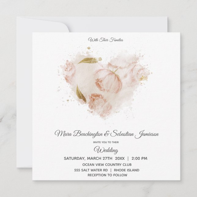 Invitación *~* Terracotta Floral QR RSVP Art AR26 Boda (Anverso)