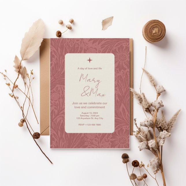 Invitación Terracotta Floral Wedding Invitation (Subido por el creador)